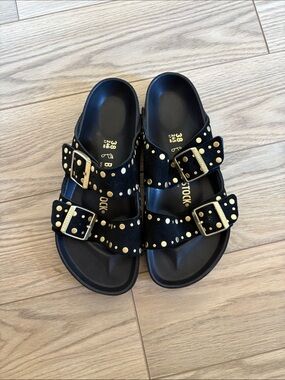 Birkenstock Arizona Rivets Suede Leather in black